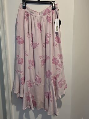 NWT: Amuse Society Pink Floral Maxi Skirt, Size S